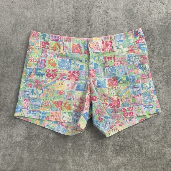 Lilly Pulitzer Shorts Womens Size 2 Pop Up State of Mind Callahan Knit Casual 5” - Picture 1 of 9